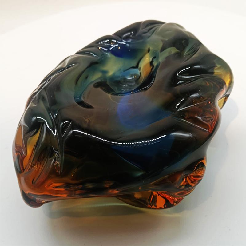 1950s Big Ashtray completely Hand-Blown and Handcrafted in Murano Glass, Made in Italy - 18 cm.