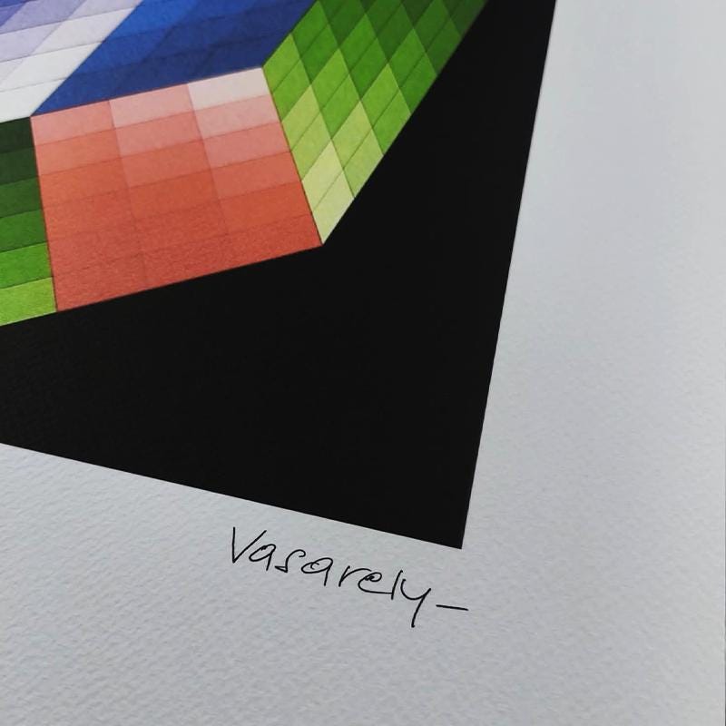 1970s Victor Vasarely Limited numbered Edition Lithograph.