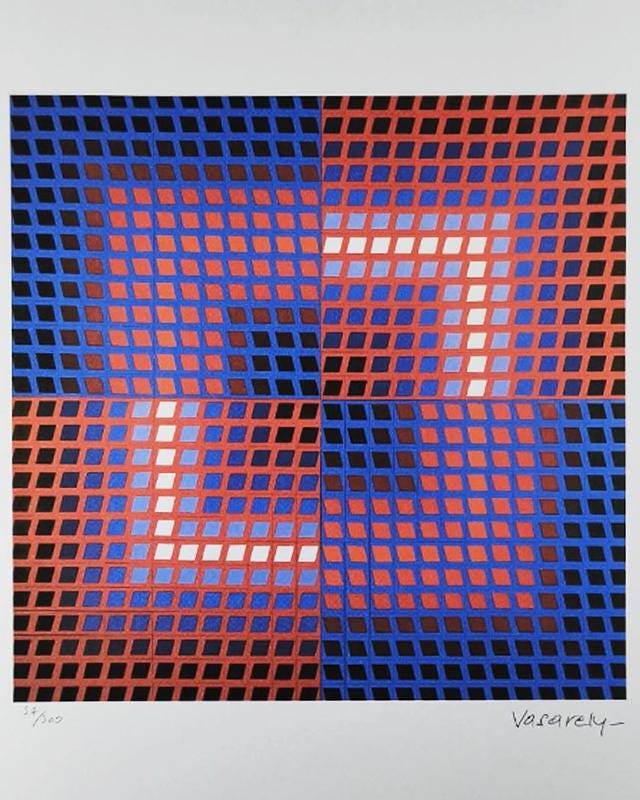 1970s Victor Vasarely Limited numbered Edition Lithograph.