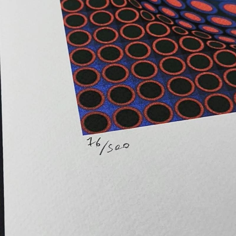 1970s Victor Vasarely Limited numbered Edition Lithograph.