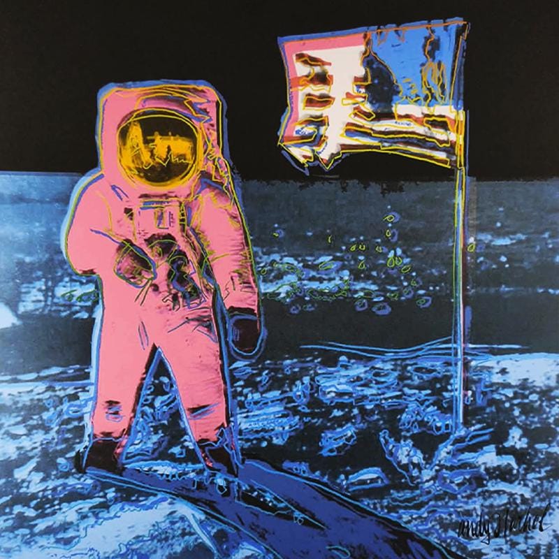1980s Andy Warhol "The Moon" Limited Edition Lithograph by CMOA Numbered in Pencil.
