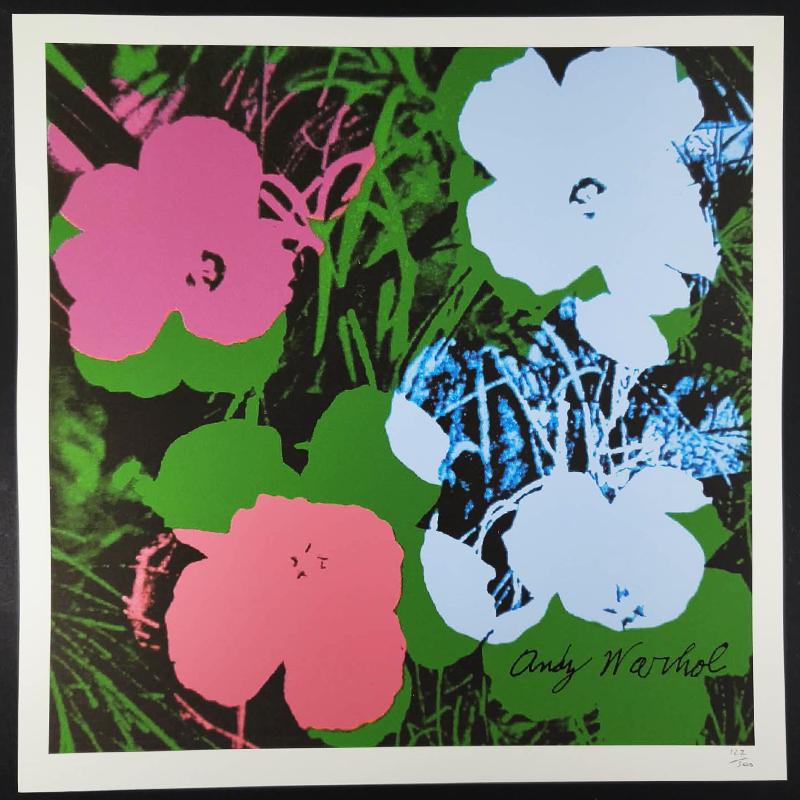 1980s Andy Warhol "Flowers" Limited Edition Lithograph by CMOA - 50 x 50 cm