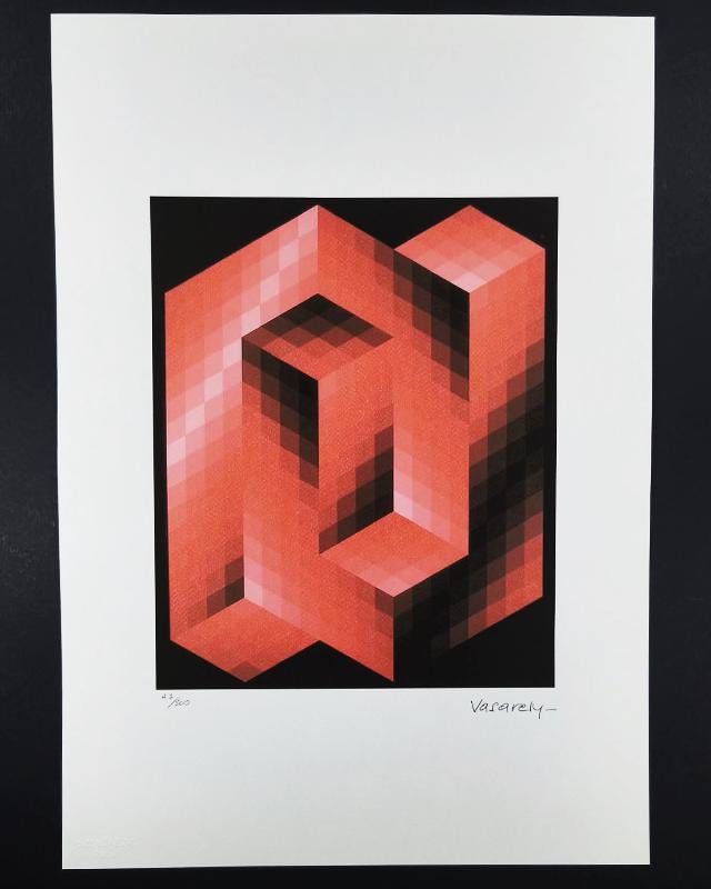 1970s Victor Vasarely Limited numbered Edition Lithograph.