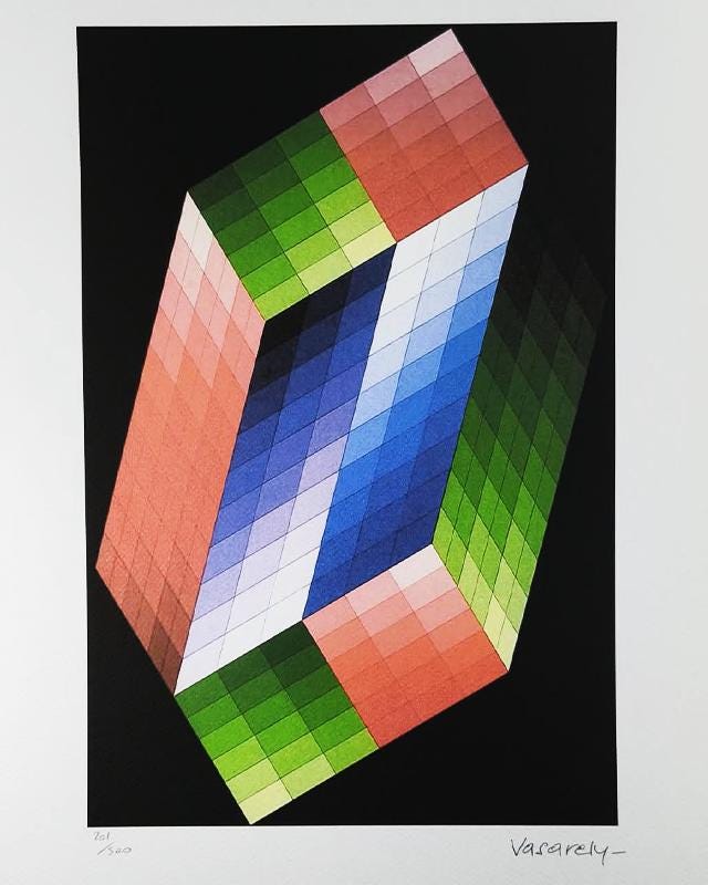 1970s Victor Vasarely Limited numbered Edition Lithograph.
