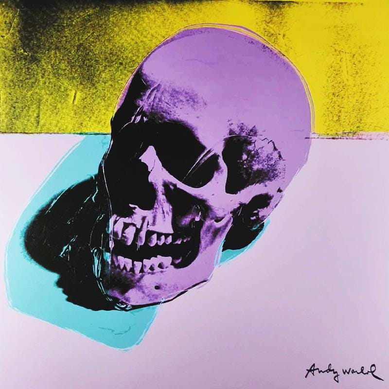 1980s Andy Warhol "Skull" Limited Edition Lithograph by CMOA.