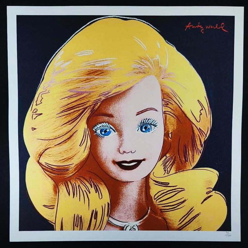 1980s Andy Warhol "Barbie" Limited Edition Lithograph by CMOA.