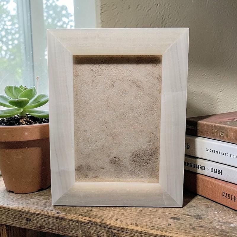 Astonishing big Photo Frame in Onyx and Travertine - made in Italy - 1970s.