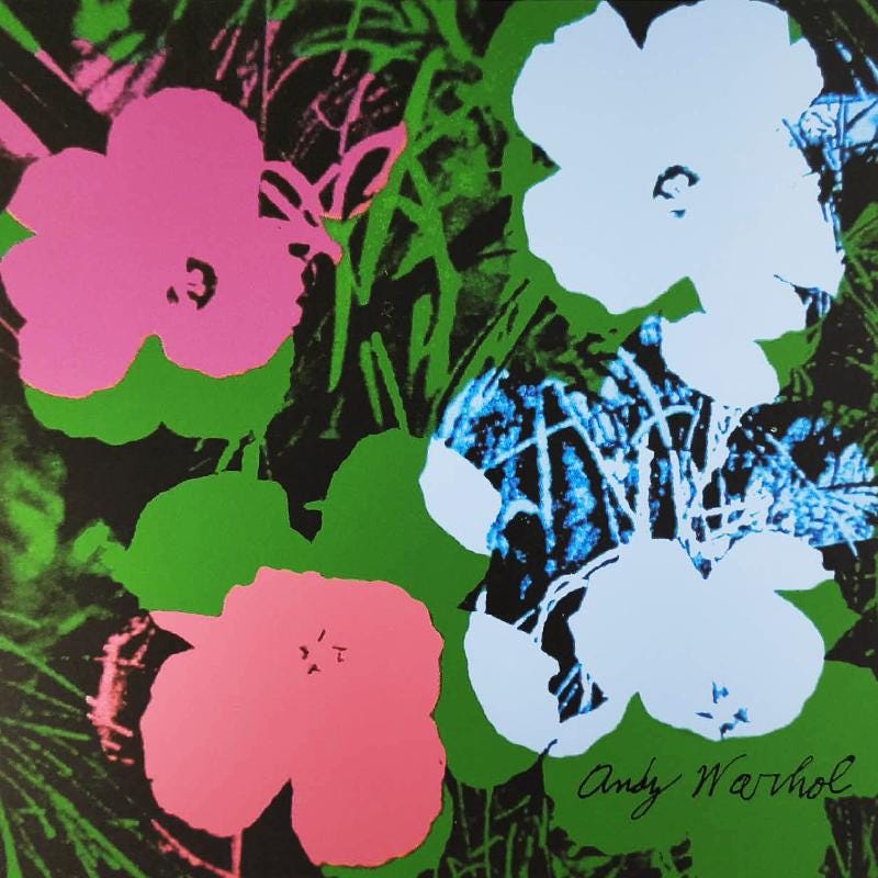 1980s Andy Warhol "Flowers" Limited Edition Lithograph by CMOA - 50 x 50 cm