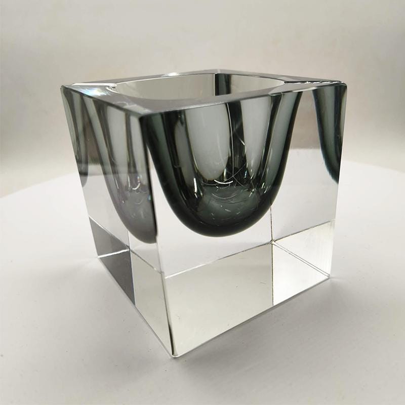 1960s Rare Big Cube Ashtray or Catch-all in Murano Glass by Flavio Poli for Seguso.