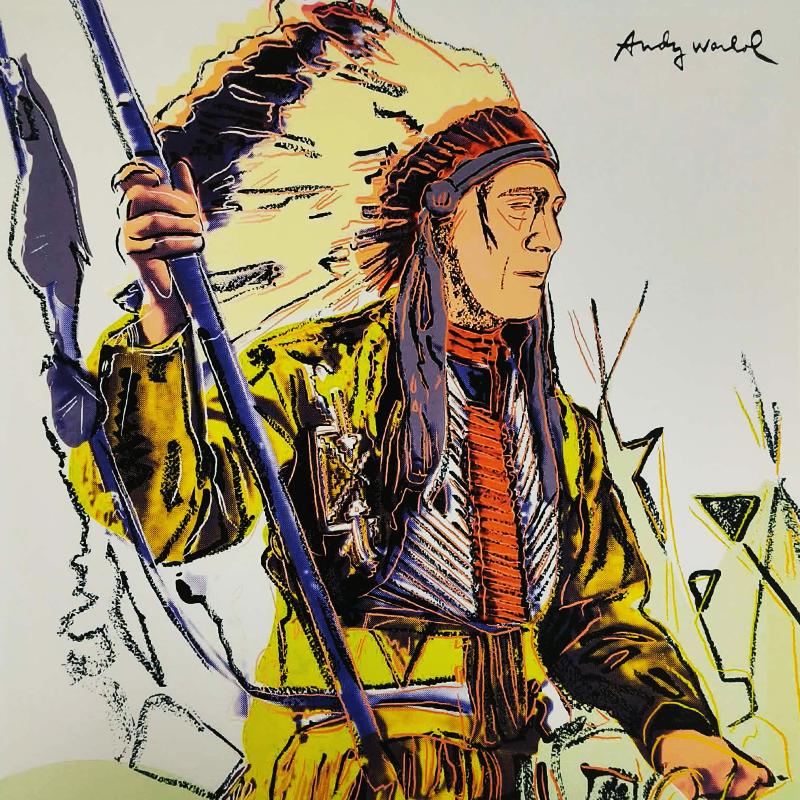 1980s Andy Warhol "Indians" Limited Edition Lithograph by CMOA Numbered in Pencil.
