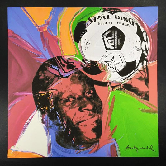 1980s Big Andy Warhol "Pelè" Limited Edition Lithograph Numbered in Pencil by CMOA. 60 cm / 23.62 inches