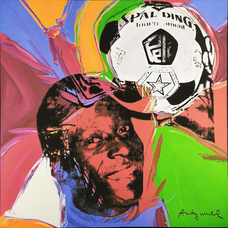 1980s Big Andy Warhol "Pelè" Limited Edition Lithograph Numbered in Pencil by CMOA. 60 cm / 23.62 inches
