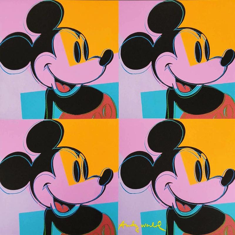 1980s Andy Warhol "Mickey Mouse" Limited Edition Lithograph by CMOA.
