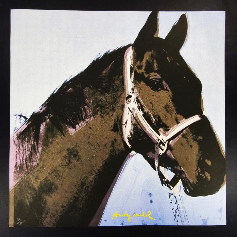 1980s Big Andy Warhol "Horse" Limited Edition Lithograph Numbered in Pencil by CMOA. 60 cm / 23.62 inches