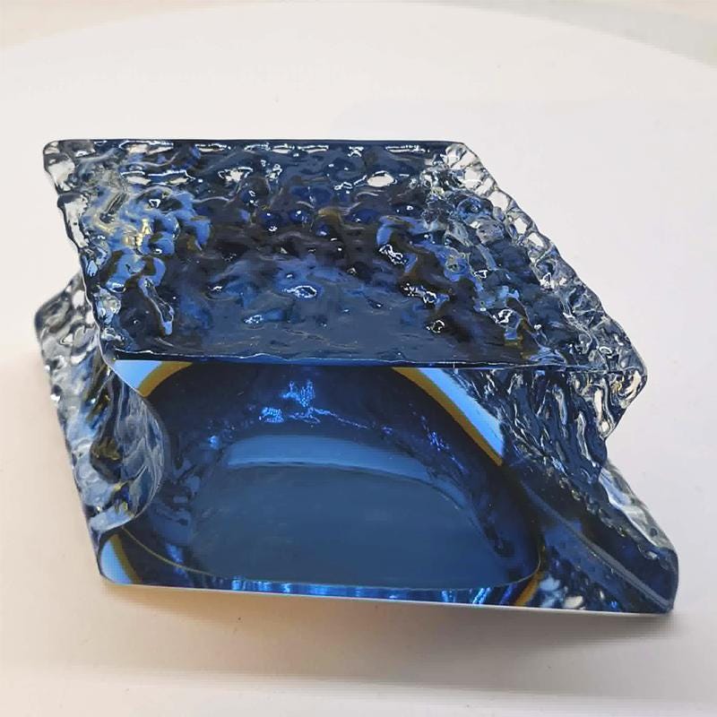1960s Ashtray or Catch-all in Hand-worked Murano Glass by Flavio Poli for Seguso. Made in Italy