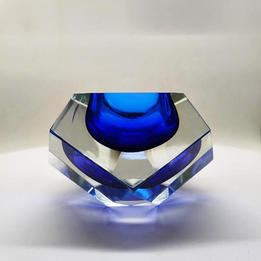 1960s Stunning Blue Ashtray or Catch-all in Murano Glass by Flavio Poli for Seguso.