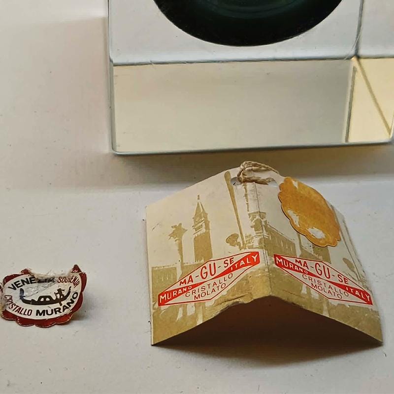 1960s Square Ashtray in Murano Glass Flavio Poli for Seguso with Original Certificate and Label.