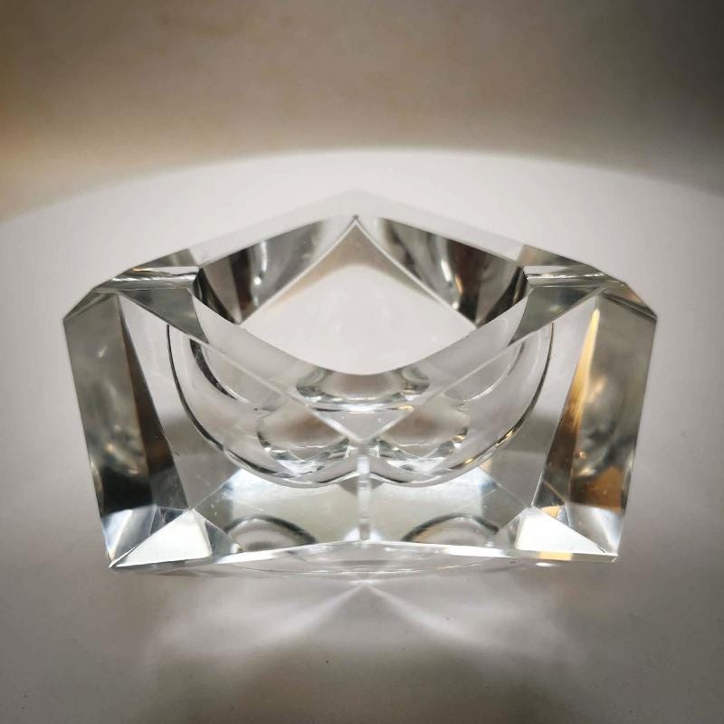 1960S Transparent Ashtray or Catch-all in Murano Glass by Flavio Poli for Seguso.