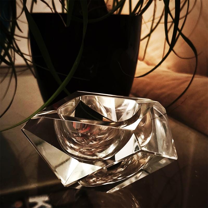 1960S Transparent Ashtray or Catch-all in Murano Glass by Flavio Poli for Seguso.