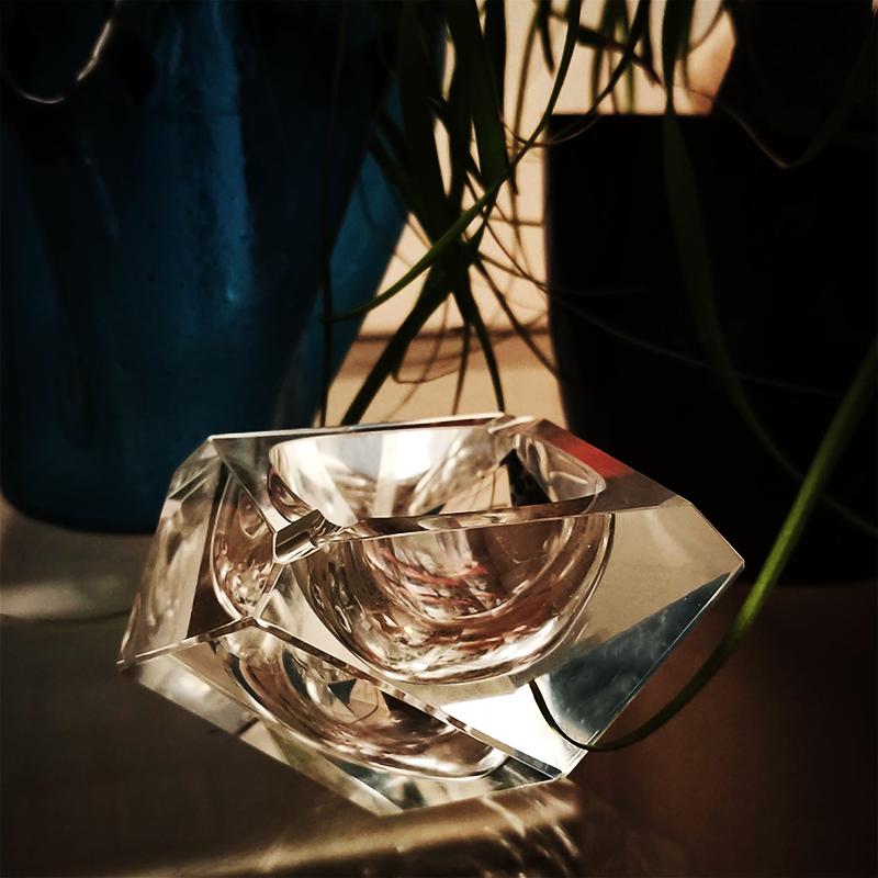 1960S Transparent Ashtray or Catch-all in Murano Glass by Flavio Poli for Seguso.