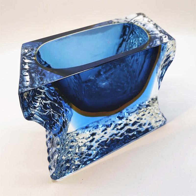 1960s Ashtray or Catch-all in Hand-worked Murano Glass by Flavio Poli for Seguso. Made in Italy