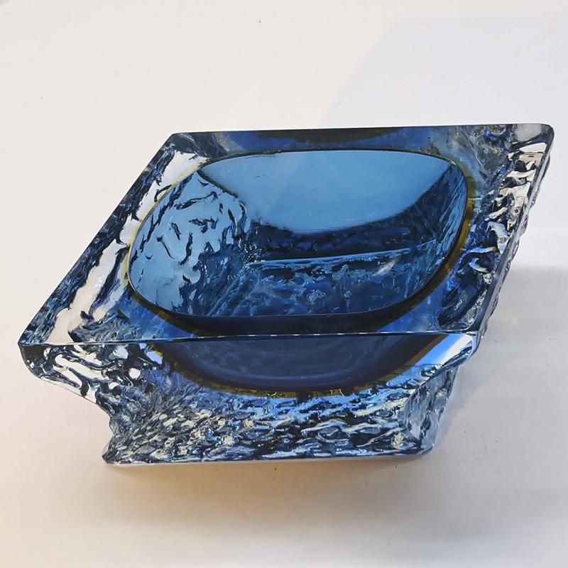 1960s Ashtray or Catch-all in Hand-worked Murano Glass by Flavio Poli for Seguso. Made in Italy