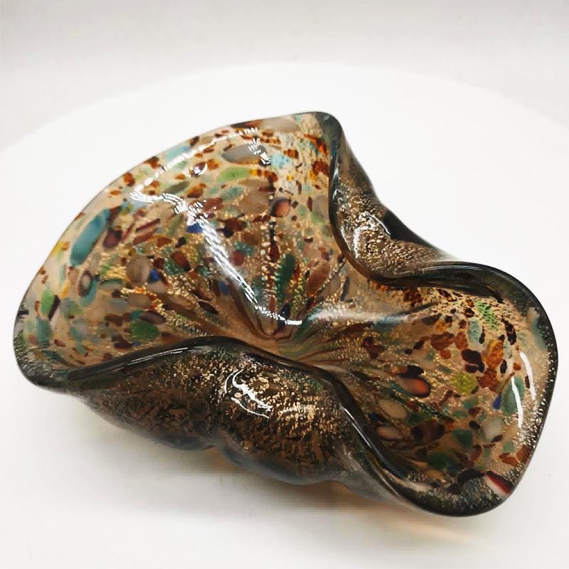 1950s Big Ashtray in Murano Glass attributed to Dino Martens. Made in Italy. 20 cm /