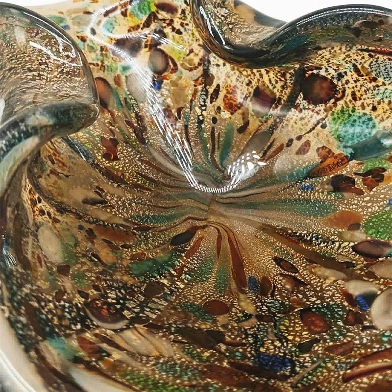 1950s Big Ashtray in Murano Glass attributed to Dino Martens. Made in Italy. 20 cm /