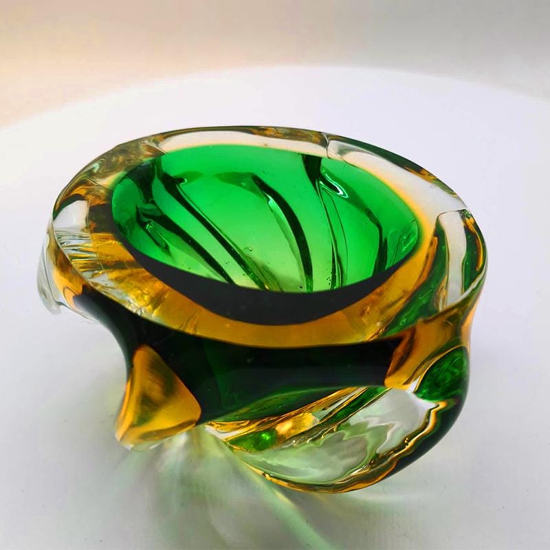 1950s Ashtray or Catch-all in HandBlown and Handcrafted Murano Glass. Made in Italy.