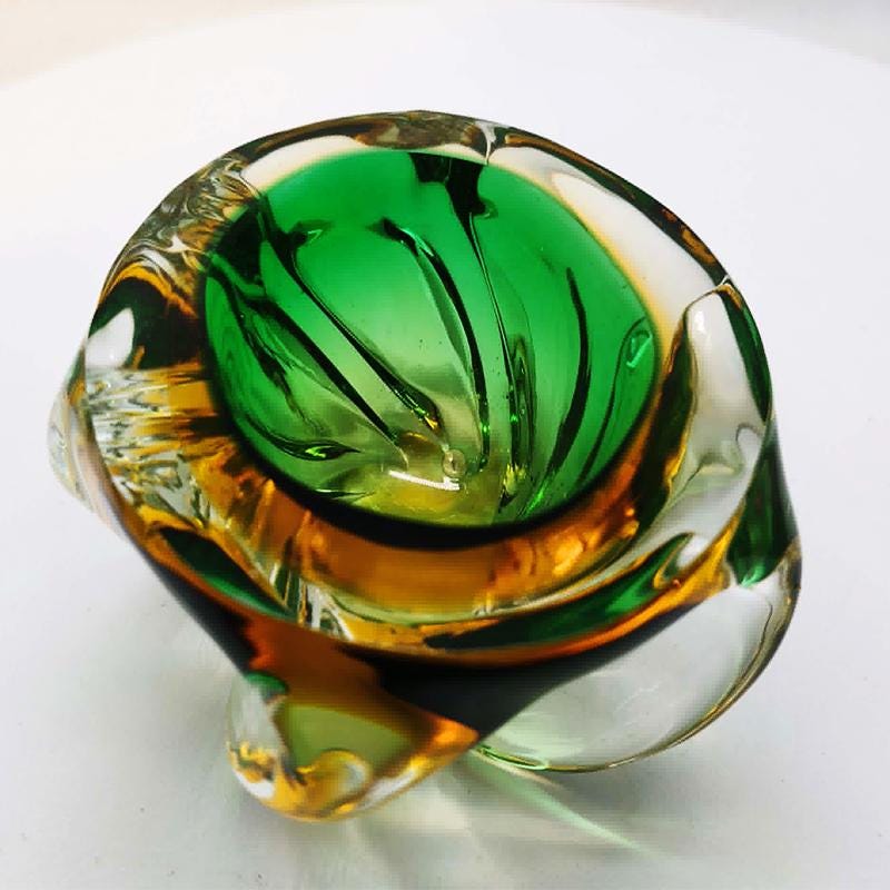 1950s Ashtray or Catch-all in HandBlown and Handcrafted Murano Glass. Made in Italy.