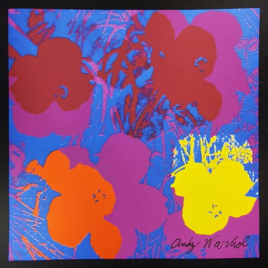 1980s Big Andy Warhol "Flowers" Purple Limited Edition Lithograph Numbered in Pencil by CMOA. 60 cm / 23.62 inches
