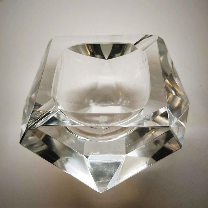 1960S Transparent Ashtray or Catch-all in Murano Glass by Flavio Poli for Seguso.
