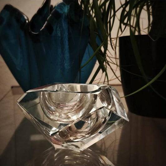 1960S Transparent Ashtray or Catch-all in Murano Glass by Flavio Poli for Seguso.