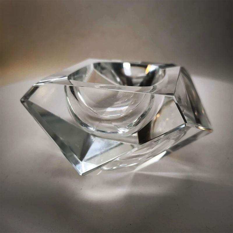 1960S Transparent Ashtray or Catch-all in Murano Glass by Flavio Poli for Seguso.