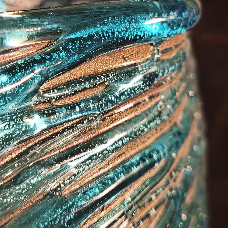 Mid-Century Stunning Vase in hand-worked Murano glass by Sergio Costantini with the rare Original certificate. Made in Murano, Italy.