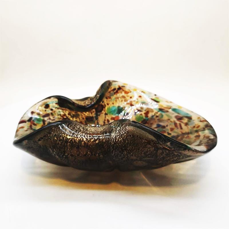1950s Big Ashtray in Murano Glass attributed to Dino Martens. Made in Italy. 20 cm /