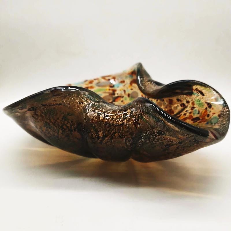 1950s Big Ashtray in Murano Glass attributed to Dino Martens. Made in Italy. 20 cm /