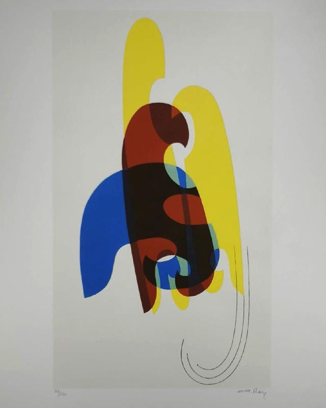 1970s Man Ray Limited Edition Lithograph. Author's signature and Numbered in Pencil.