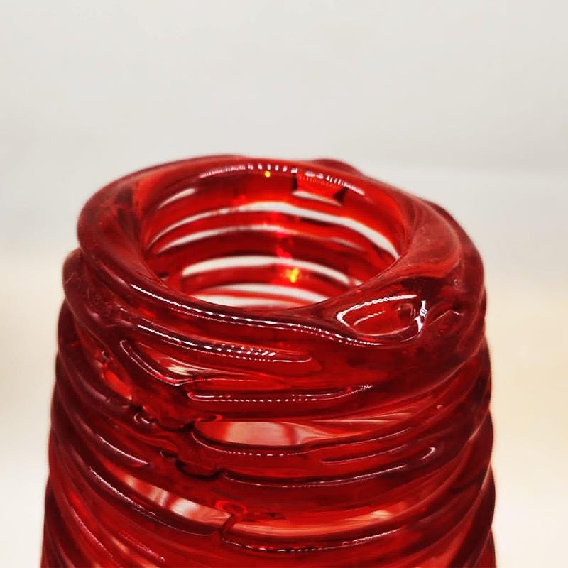 Mid-Century Stunning Vase in hand-worked Murano Glass by Sergio Costantini signed on the bottom. Made in Murano, Italy