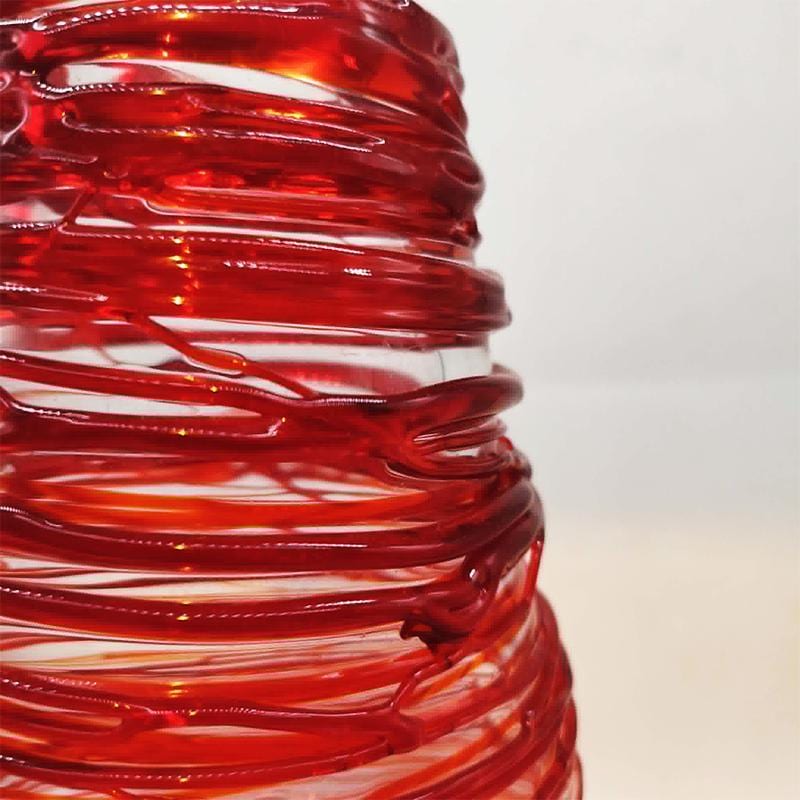 Mid-Century Stunning Vase in hand-worked Murano Glass by Sergio Costantini signed on the bottom. Made in Murano, Italy