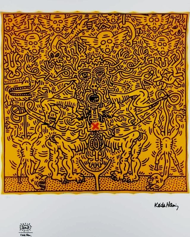 1990s Keith Haring Limited Edition Lithograph - Numbered in Pencil.