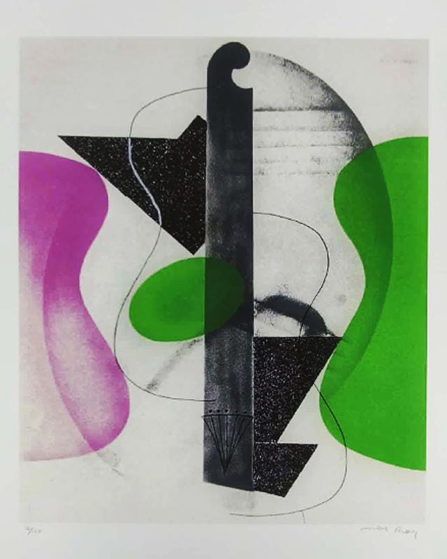 1970s Man Ray Limited Edition Lithograph. Author's signature and Numbered in Pencil.