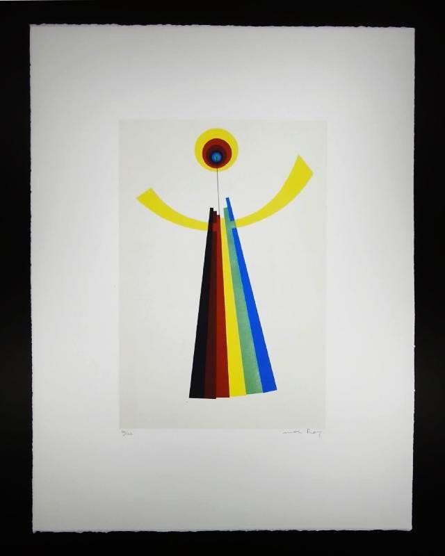 1970s Man Ray Limited Edition Lithograph. Author's signature and Numbered in Pencil.