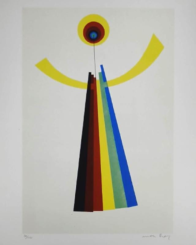 1970s Man Ray Limited Edition Lithograph. Author's signature and Numbered in Pencil.