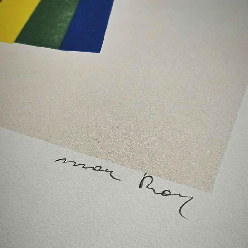 1970s Man Ray Limited Edition Lithograph. Author's signature and Numbered in Pencil.
