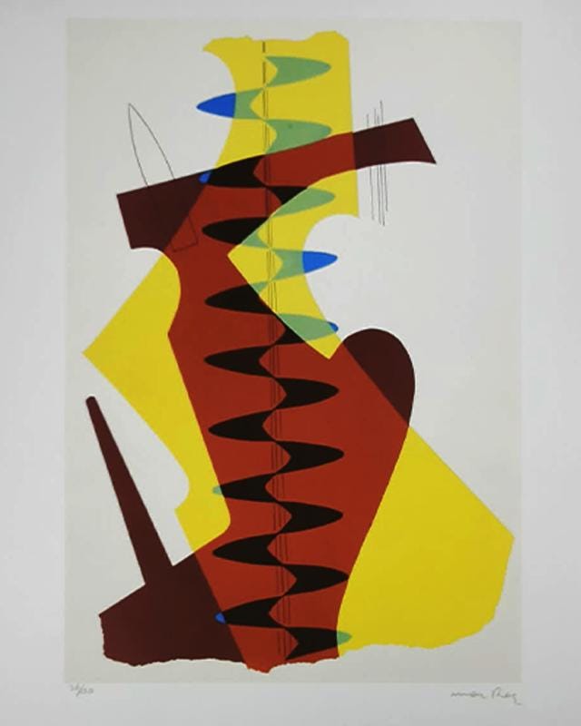 1970s Man Ray Limited Edition Lithograph. Author's signature and Numbered in Pencil.