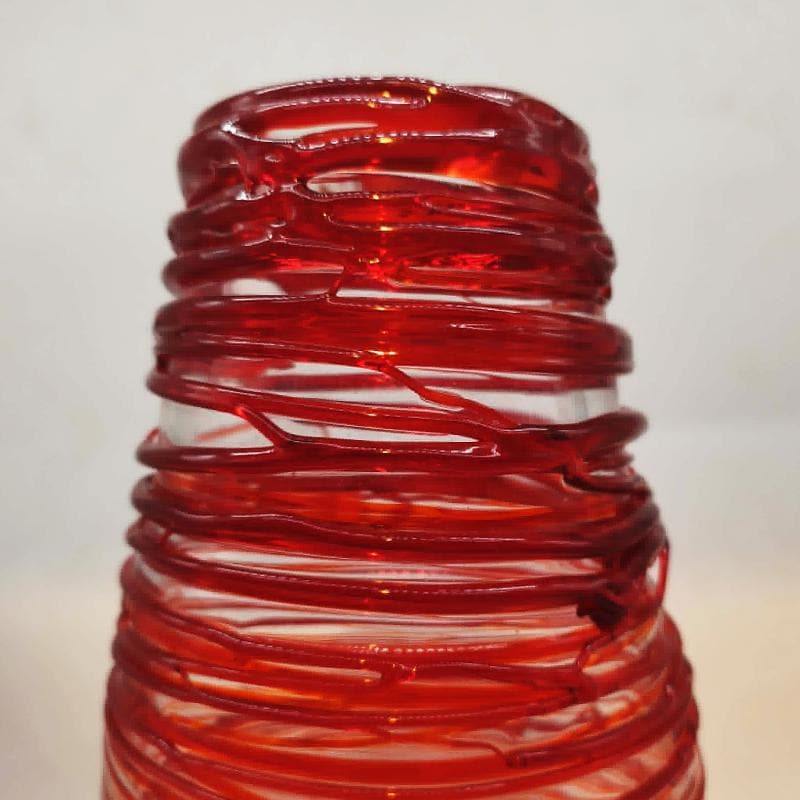 Mid-Century Stunning Vase in hand-worked Murano Glass by Sergio Costantini signed on the bottom. Made in Murano, Italy