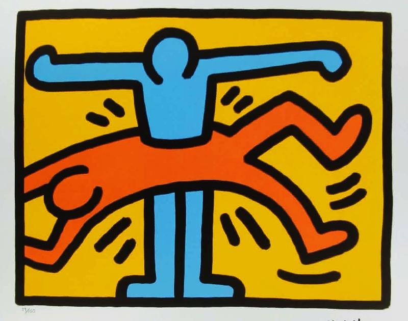 1990s Keith Haring Limited Edition Lithograph - Numbered in Pencil.