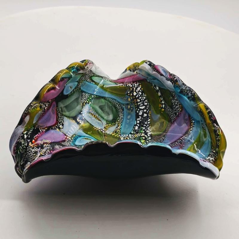 1950s Stunning Ashtray in Murano glass by Dino Martens - Tutti Frutti. Made in Italy. 15 cm. / 5.90 inches