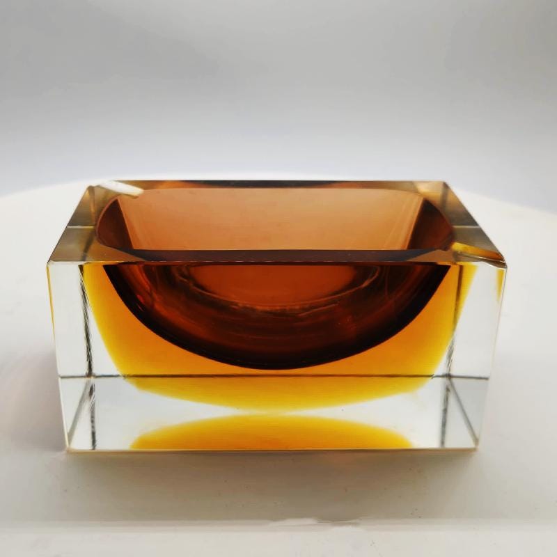 1960s Rectangular Ashtray or Catch-all in Murano Glass by Flavio Poli for Seguso.